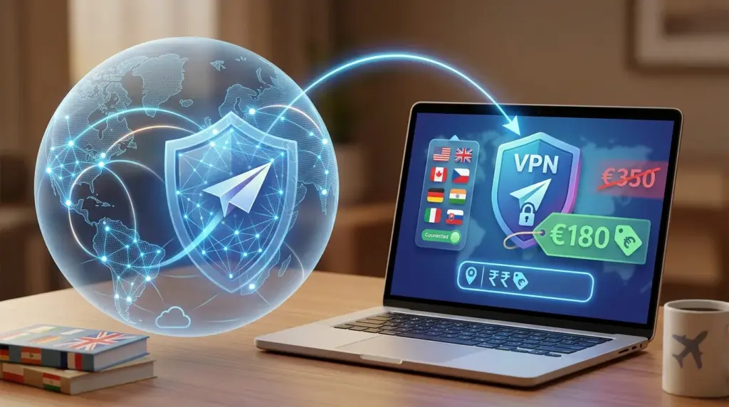 Kako kupiti jeftinije avio karte uz VPN ilustracija